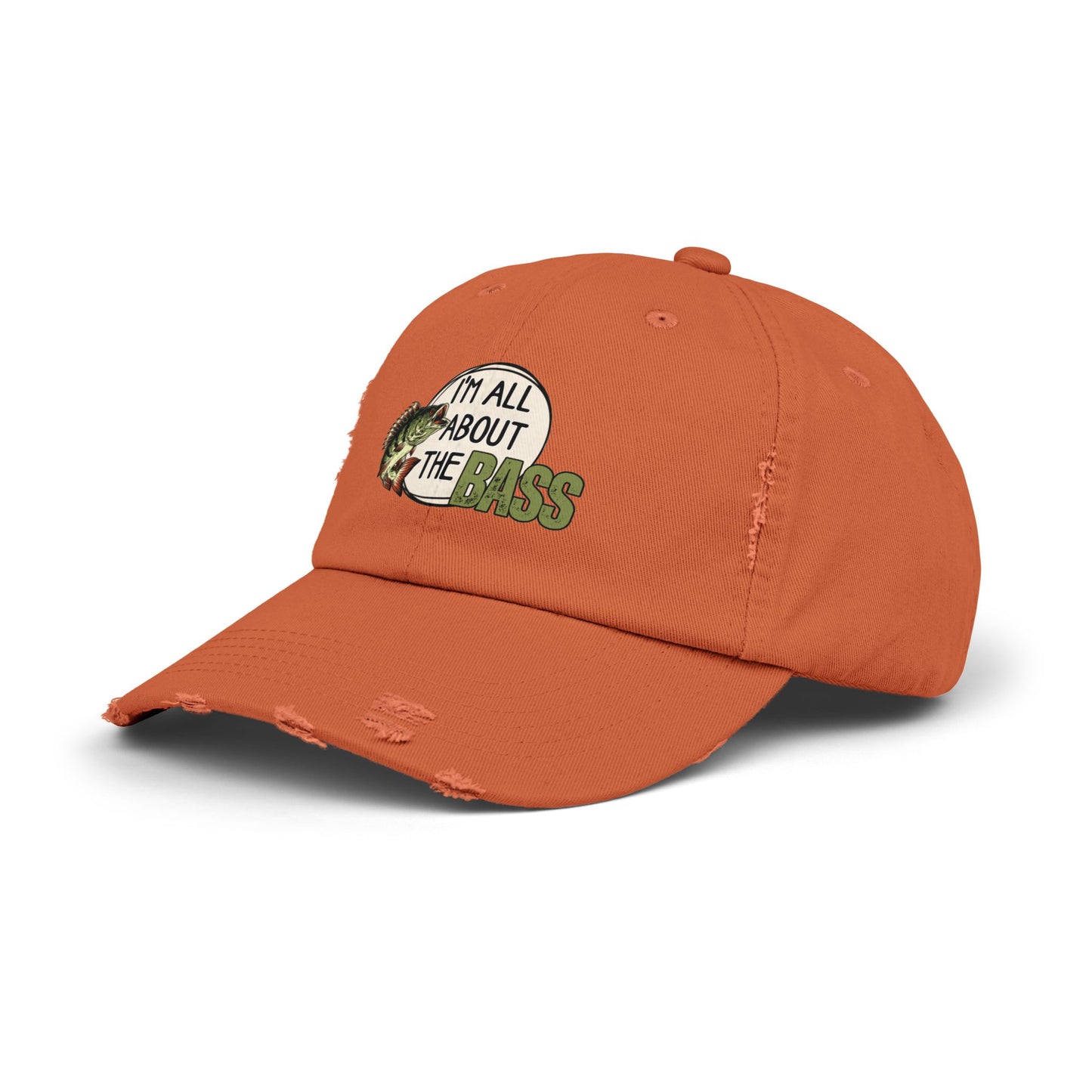 Distressed Fishing Cap, Green Im all about the bass