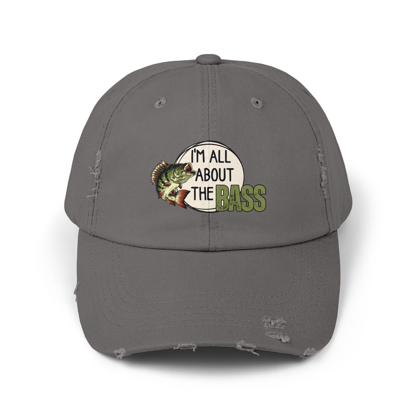 Distressed Fishing Cap, Green Im all about the bass