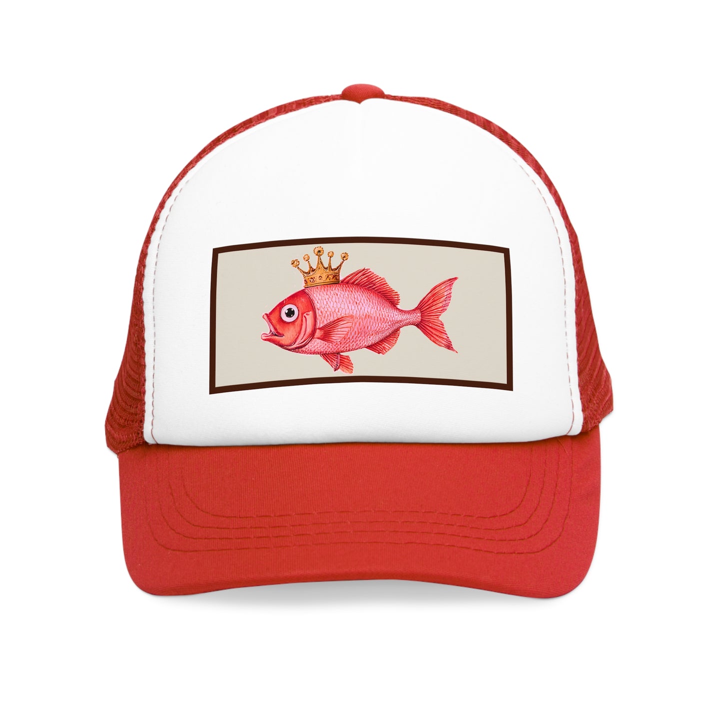 Crowned Fish Mesh Cap | Fun Fishing Hat, Summer Accessory, Unique Gift, Fishing Enthusiast Gear, Casual Outdoor Style