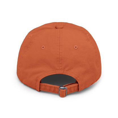 Distressed cap, orange all about the bass