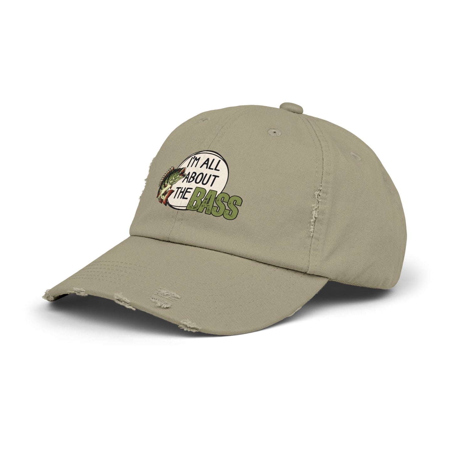 Distressed Fishing Cap, Green Im all about the bass