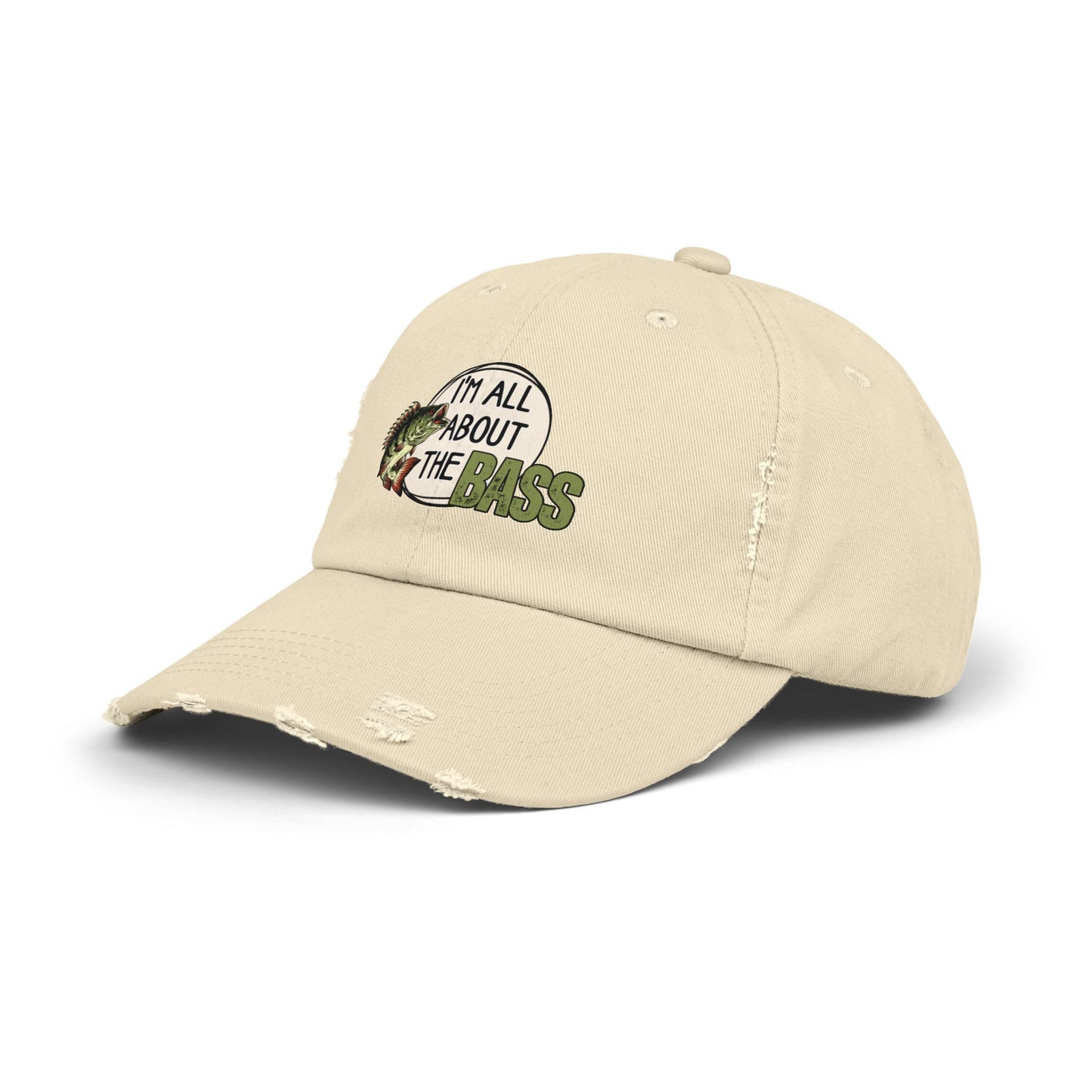 Distressed Fishing Cap, Green Im all about the bass