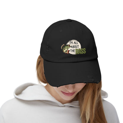 Distressed Fishing Cap, Green Im all about the bass