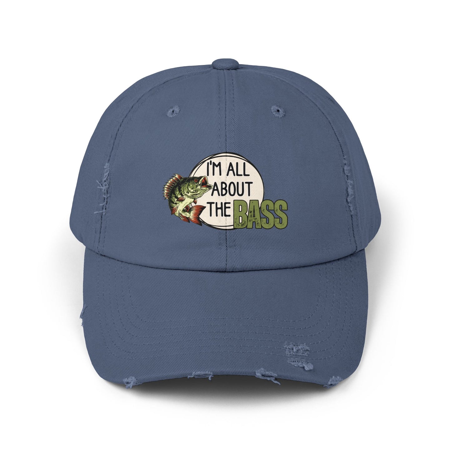 Distressed Fishing Cap, Green Im all about the bass