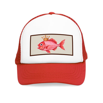Crowned Fish Mesh Cap | Fun Fishing Hat, Summer Accessory, Unique Gift, Fishing Enthusiast Gear, Casual Outdoor Style
