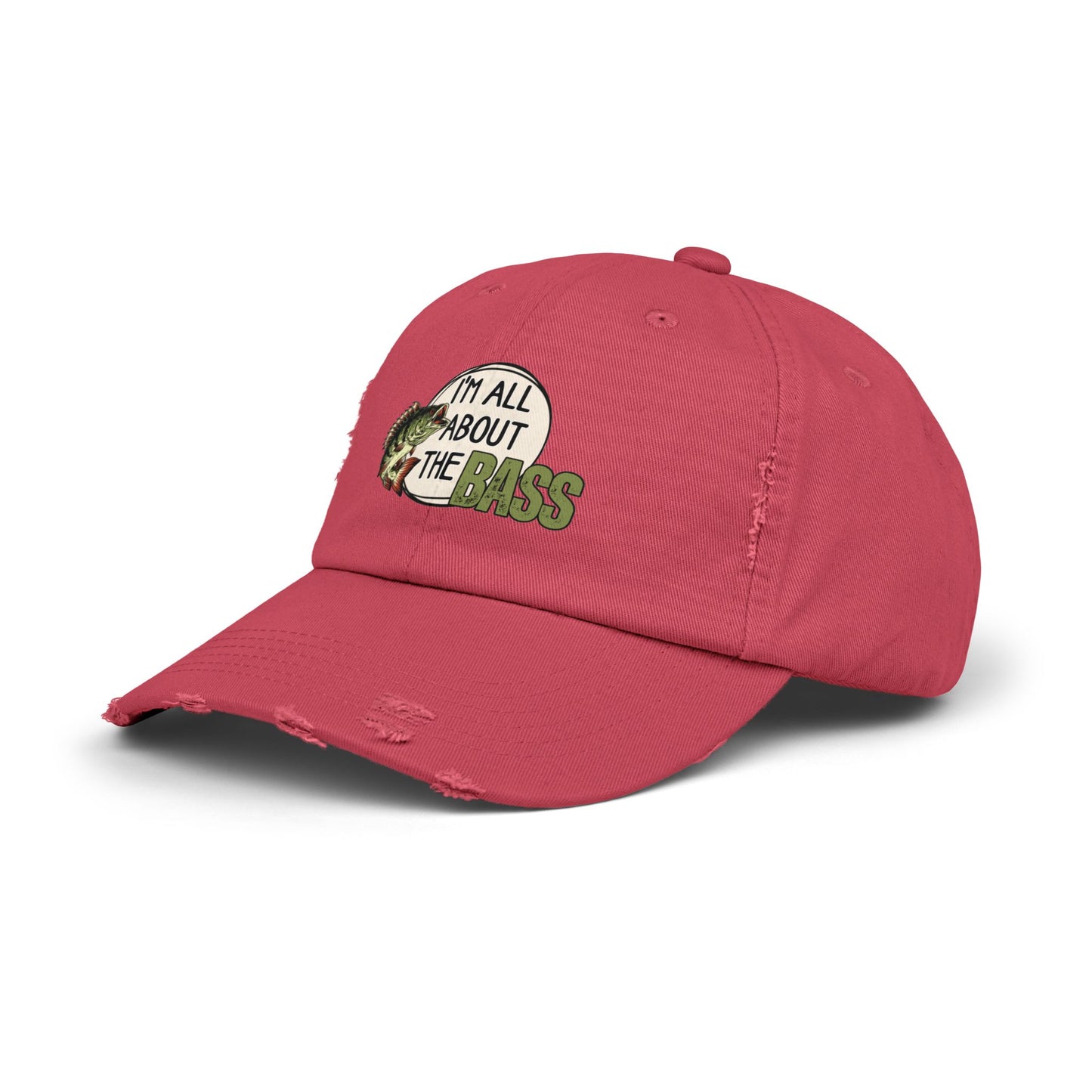 Distressed Fishing Cap, Green Im all about the bass