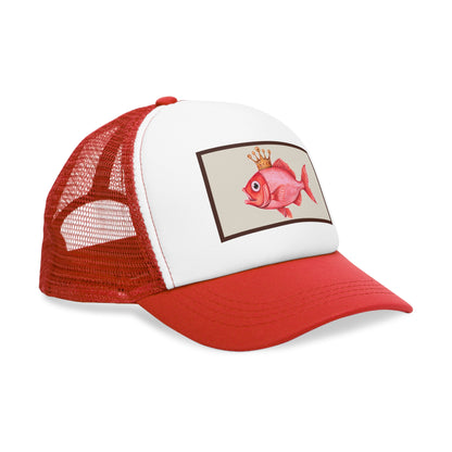 Crowned Fish Mesh Cap | Fun Fishing Hat, Summer Accessory, Unique Gift, Fishing Enthusiast Gear, Casual Outdoor Style