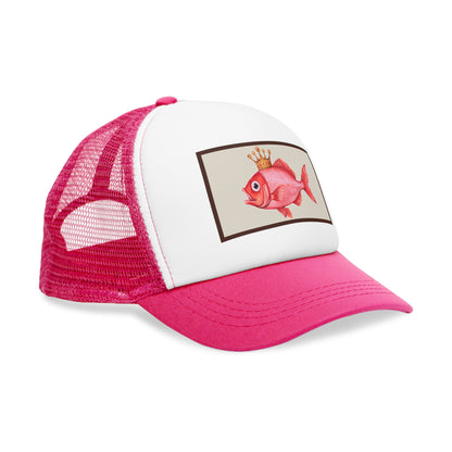 Crowned Fish Mesh Cap | Fun Fishing Hat, Summer Accessory, Unique Gift, Fishing Enthusiast Gear, Casual Outdoor Style
