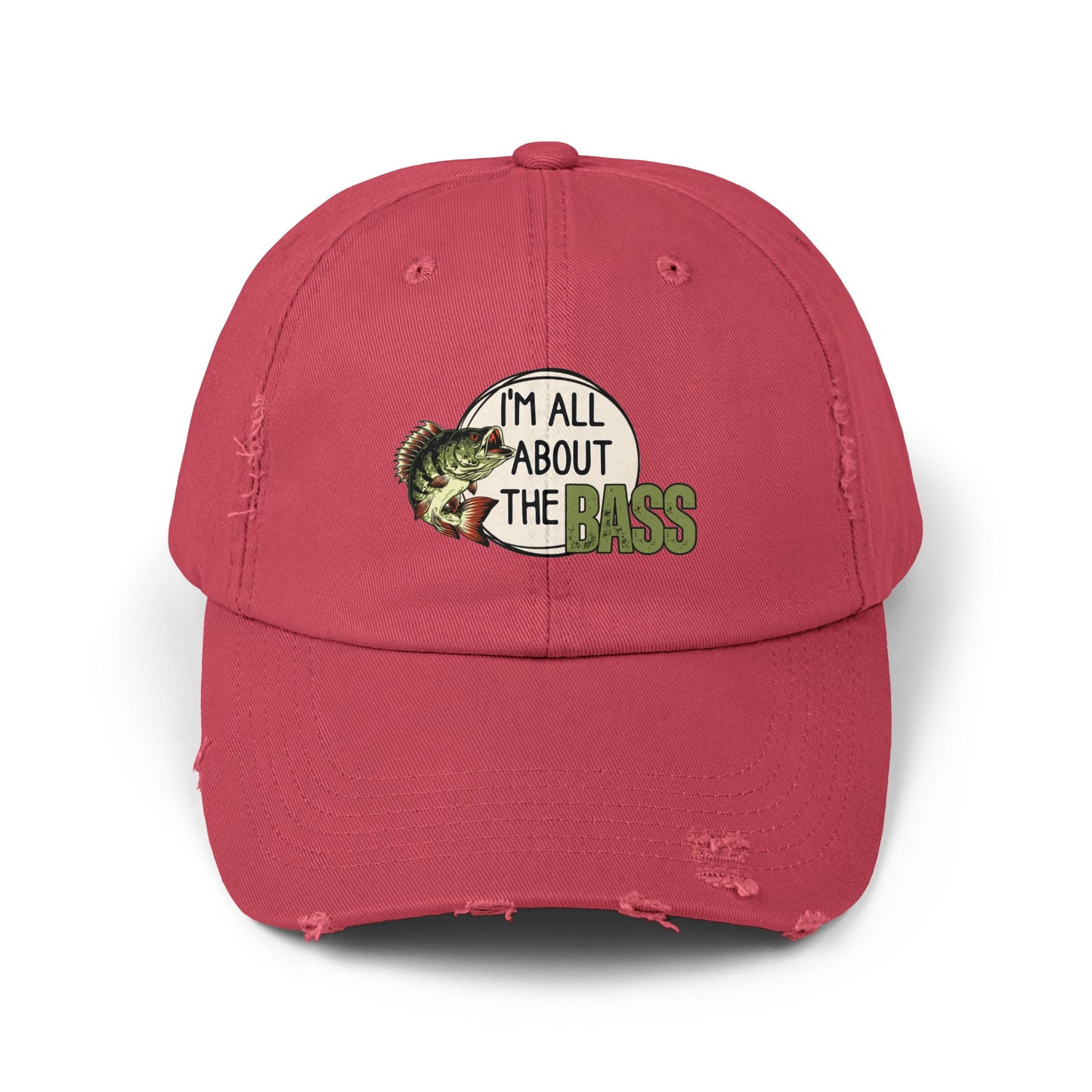Distressed Fishing Cap, Green Im all about the bass