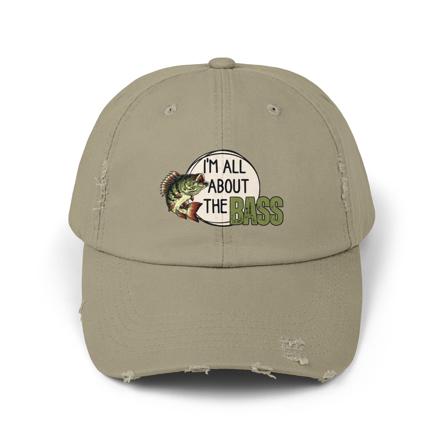 Distressed Fishing Cap, Green Im all about the bass