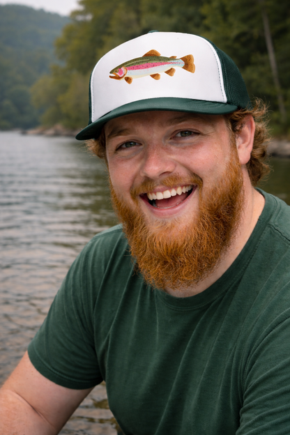 Foam Trucker Cap Fish with red stripe