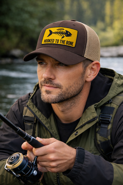 Hooked to the bone Trucker Cap (Orange)