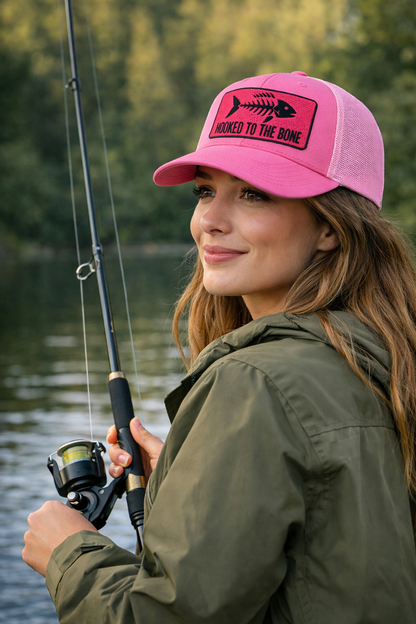 Hooked to the Bone Trucker Cap (Pink)